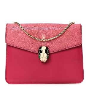 Galuchat Calfskin Serpenti Forever Crossbody Bag Pink