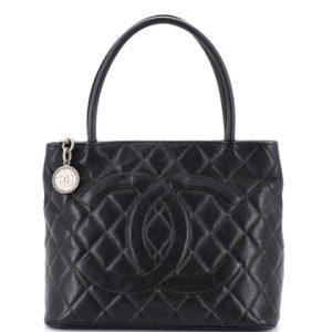 Medallion Tote Quilted Caviar