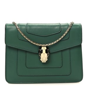 Calfskin Small Serpenti Forever Snake Strap Crossbody Bag Emerald Green