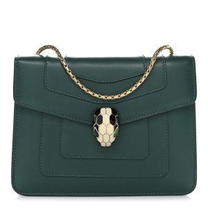 Calfskin Small Serpenti Forever Snake Strap Crossbody Bag Emerald Green