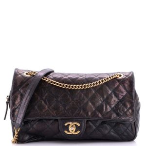 Shiva Flap Bag Quilted Caviar Large