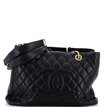 Grand Shopping Tote Quilted Caviar