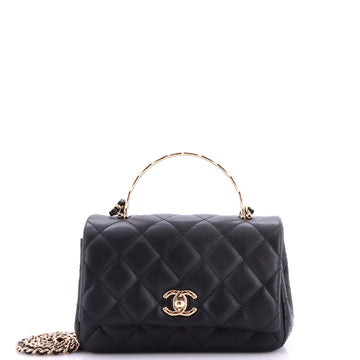 Coco Crush Top Handle Bag Quilted Caviar Mini
