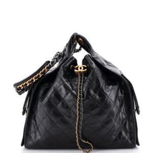25 Hobo Bag Quilted Shiny Crumpled Calfskin Medium