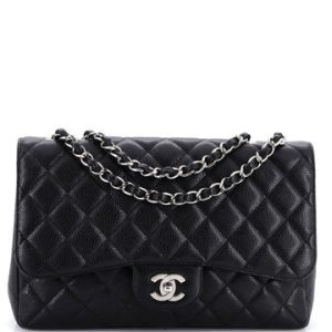 Classic Single Flap Bag Quilted Caviar Jumbo
