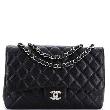 Classic Single Flap Bag Quilted Caviar Jumbo