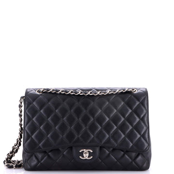 Classic Single Flap Bag Quilted Caviar Maxi