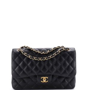 Classic Double Flap Bag Quilted Caviar Jumbo