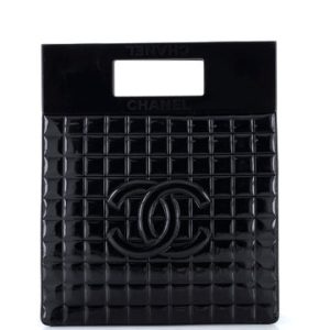 Chocolate Bar Resin Frame Tote Quilted Patent Tall