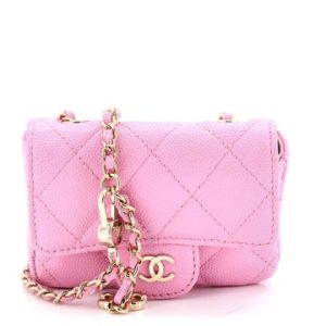Classic Flap Chain Belt Bag Quilted Caviar Mini