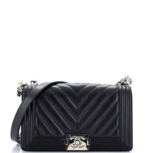 Boy Flap Bag Chevron Caviar Old Medium