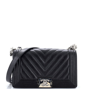 Boy Flap Bag Chevron Caviar Old Medium