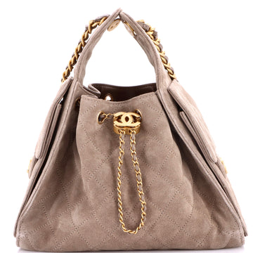 25 Hobo Bag Quilted Suede Small