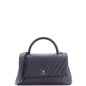 Coco Top Handle Bag Chevron Caviar Small
