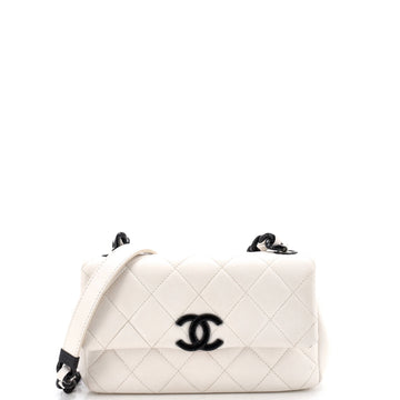 My Everything Flap Bag Quilted Caviar Small