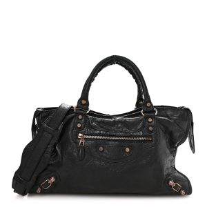 Agneau Giant 12 Rose Gold Hardware City Black