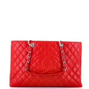 Grand Shopping Tote Quilted Caviar XL