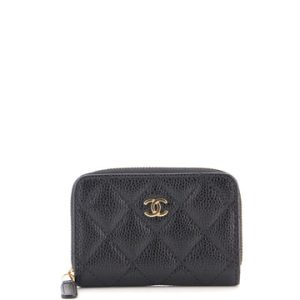 CC Zip Coin Purse Quilted Caviar Small