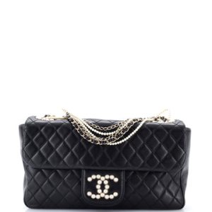Westminster Pearl Chain Flap Bag Quilted Lambskin Medium