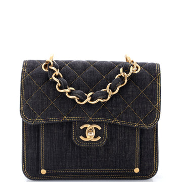 Double You CC Flap Bag Quilted Denim Medium