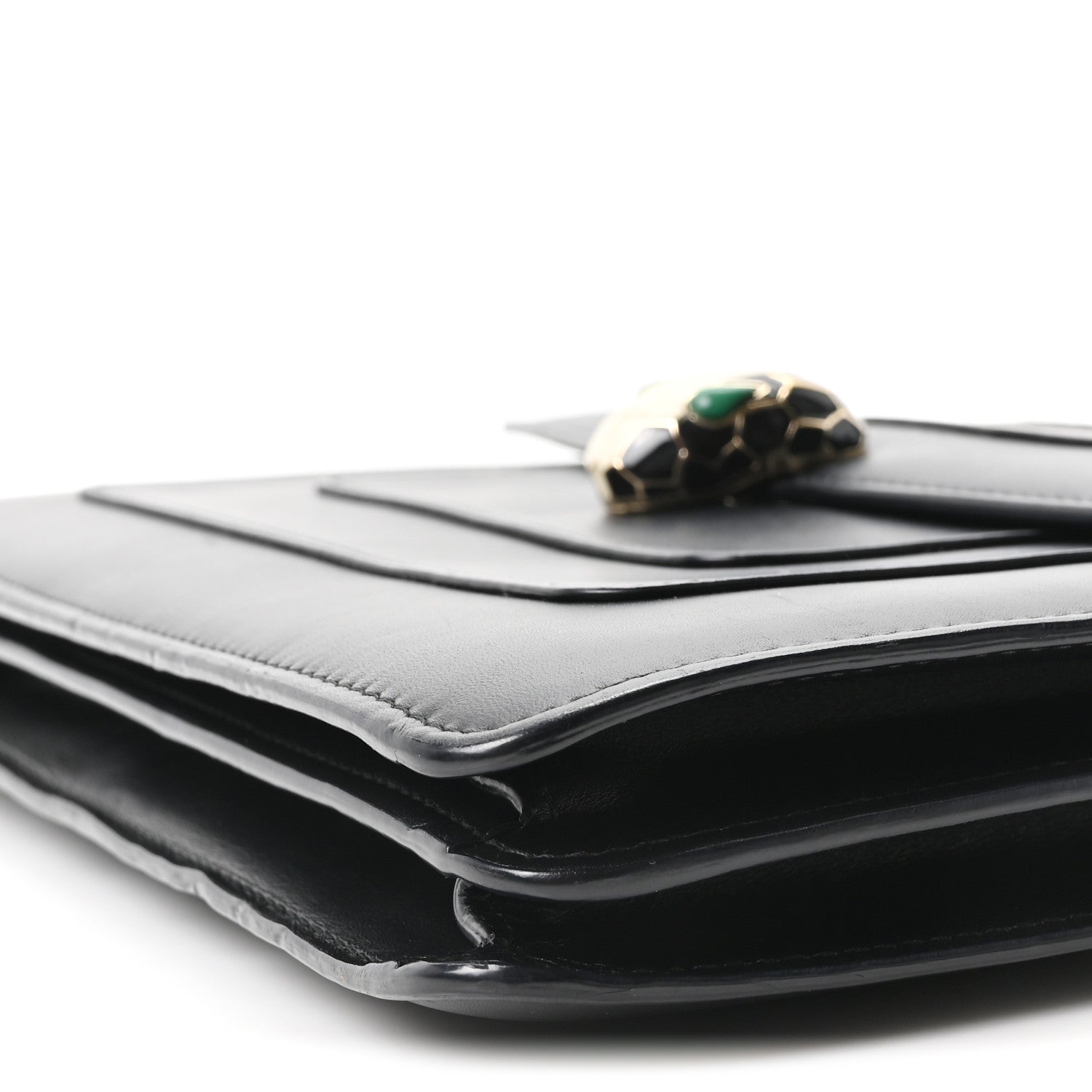 Calfskin Serpenti Forever Shoulder Bag Black - Image 11