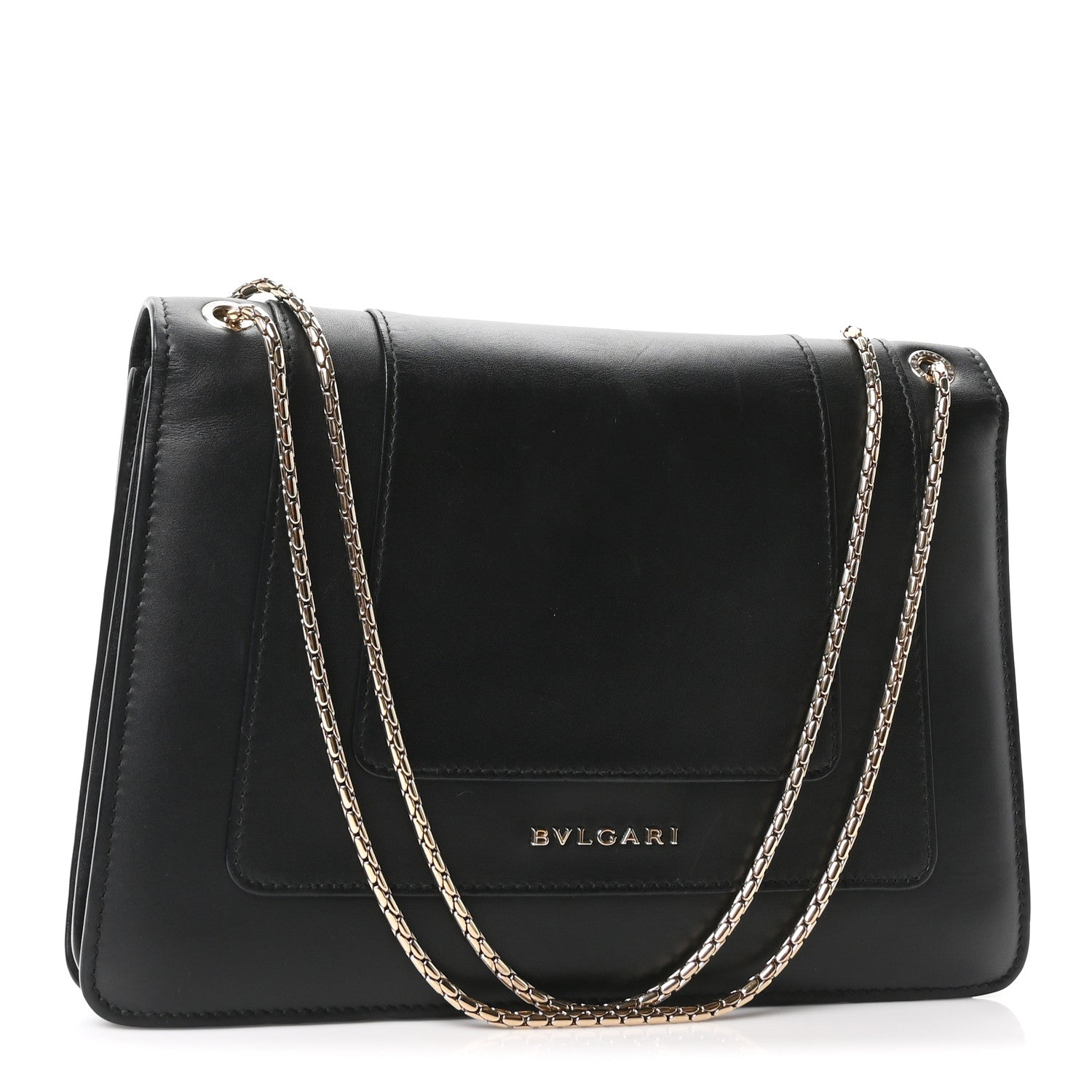 Calfskin Serpenti Forever Shoulder Bag Black - Image 4