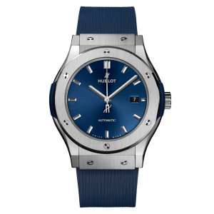 Hublot Classic Fusion Titanium Blue, 42mm with Blue Rubber Strap