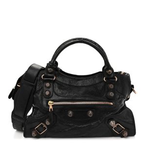 Agneau Giant 21 Rose Gold Hardware City Black