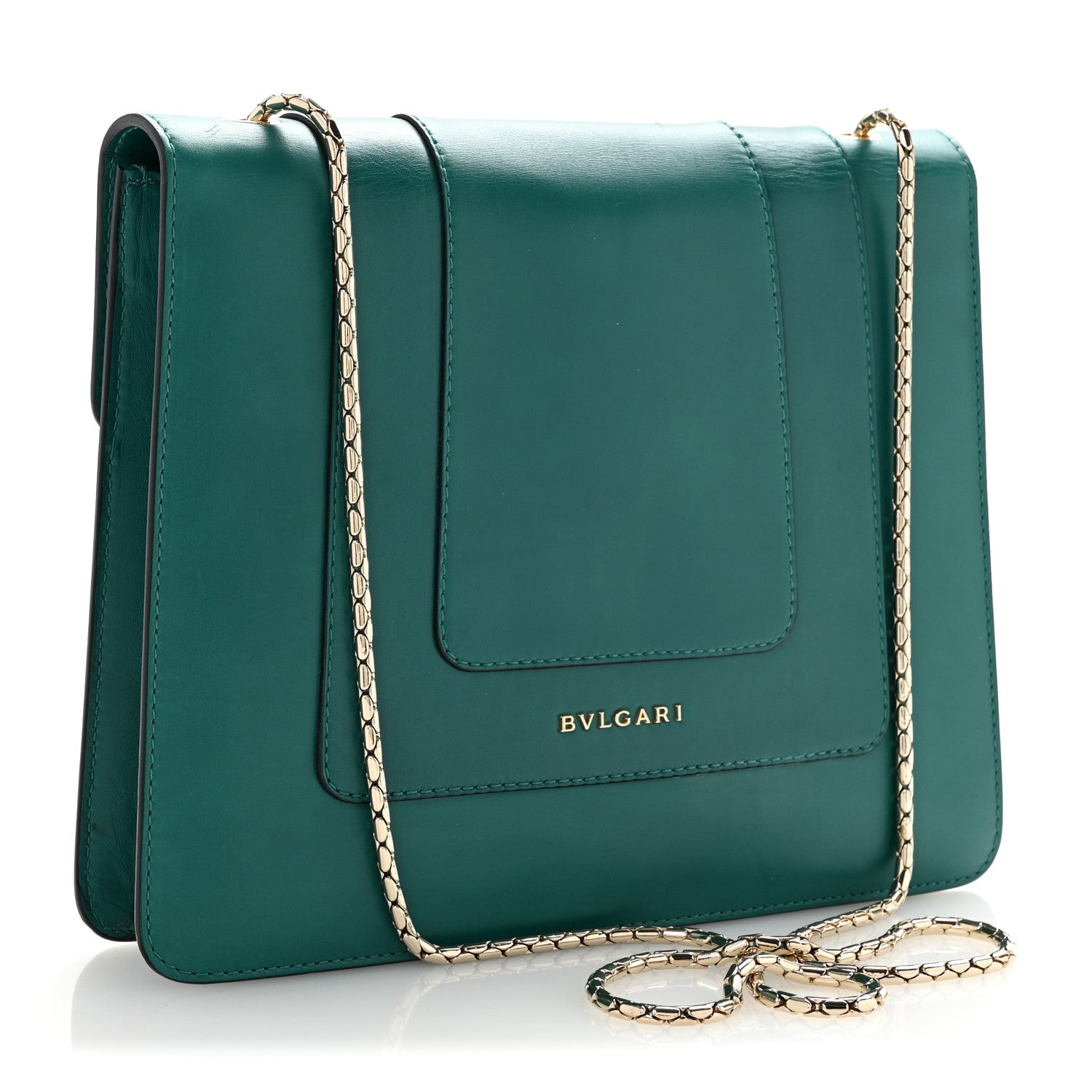 Calfskin Serpenti Forever Snake Strap Crossbody Bag Emerald Green - Image 4
