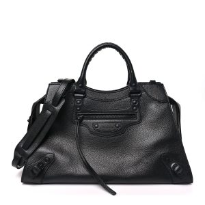 Grained Calfskin Neo Classic Black Hardware S City  Black