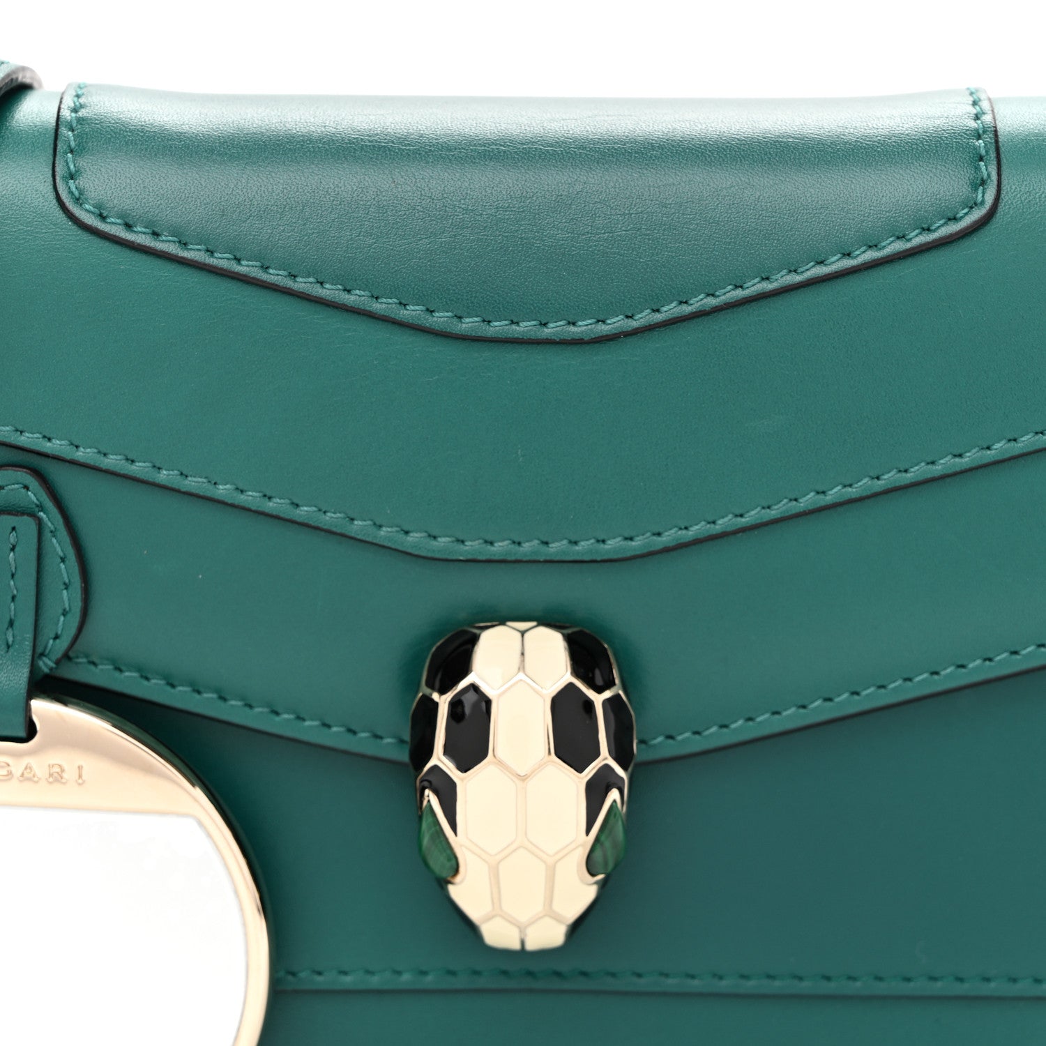 Calfskin Serpenti Forever Crossbody Bag Emerald Green - Image 8