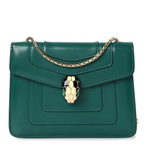 Calfskin Small Serpenti Forever Snake Strap Crossbody Bag Emerald Green