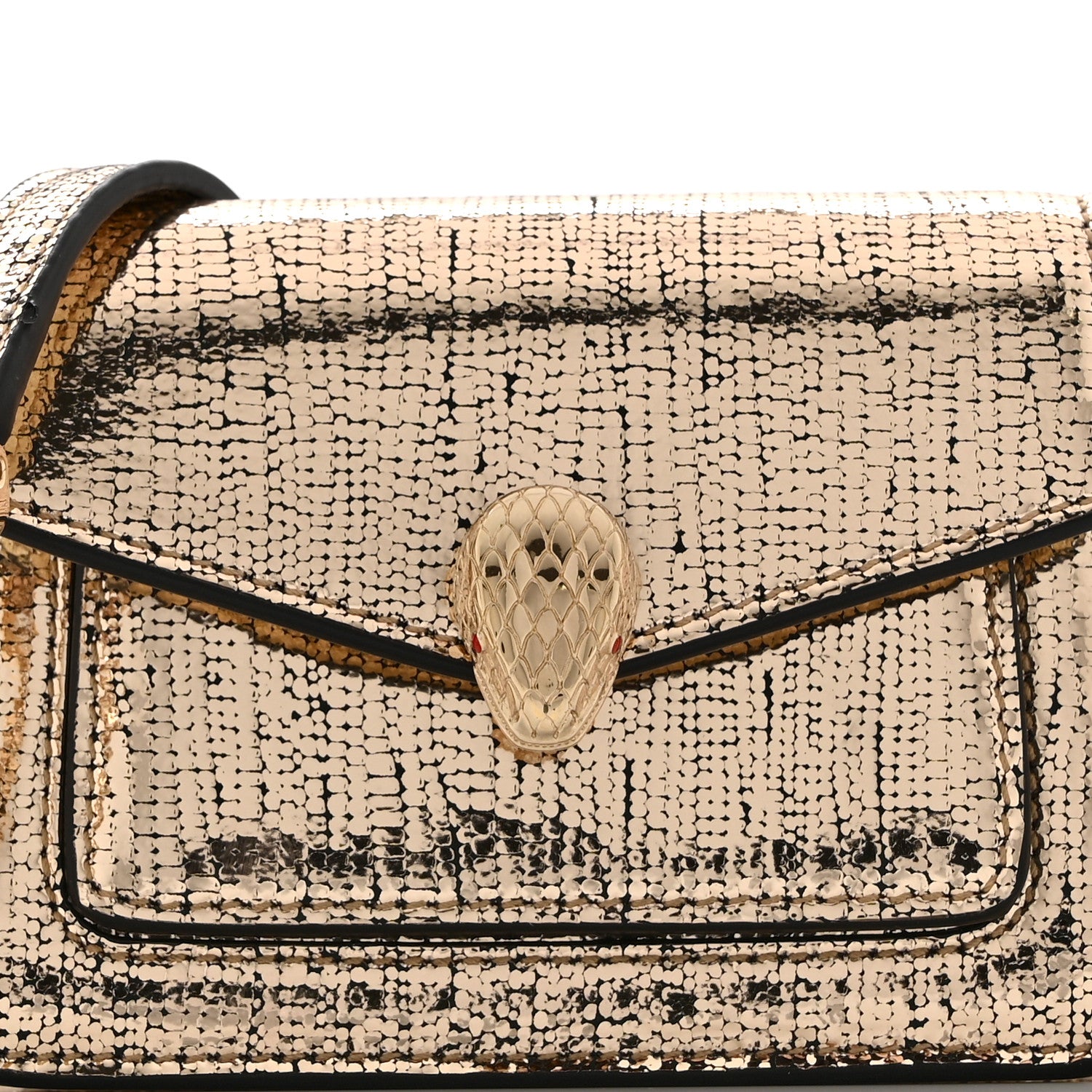 Metallic Calfskin Serpenti Forever Micro Bag Gold - Image 8