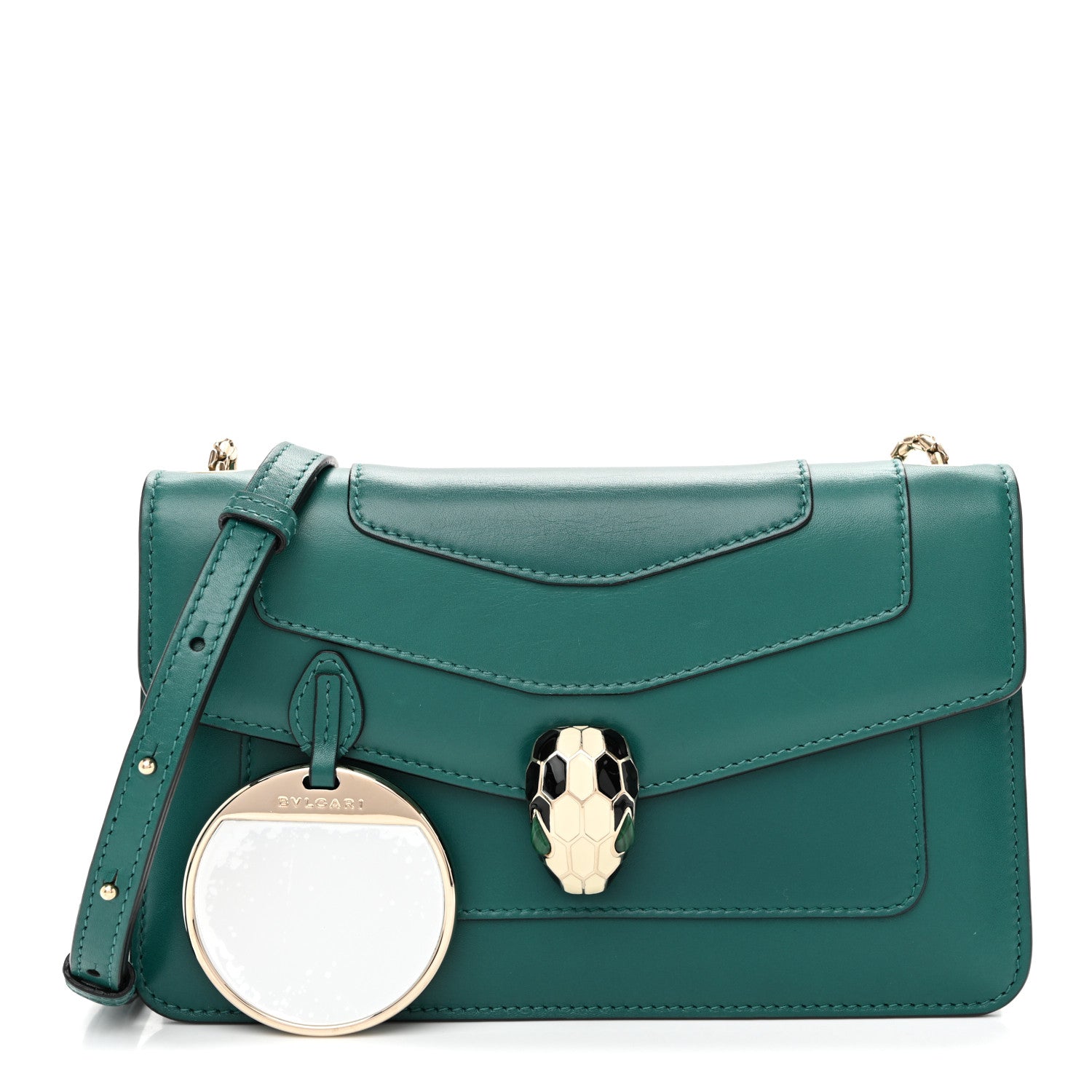Calfskin Serpenti Forever Crossbody Bag Emerald Green - Image 3