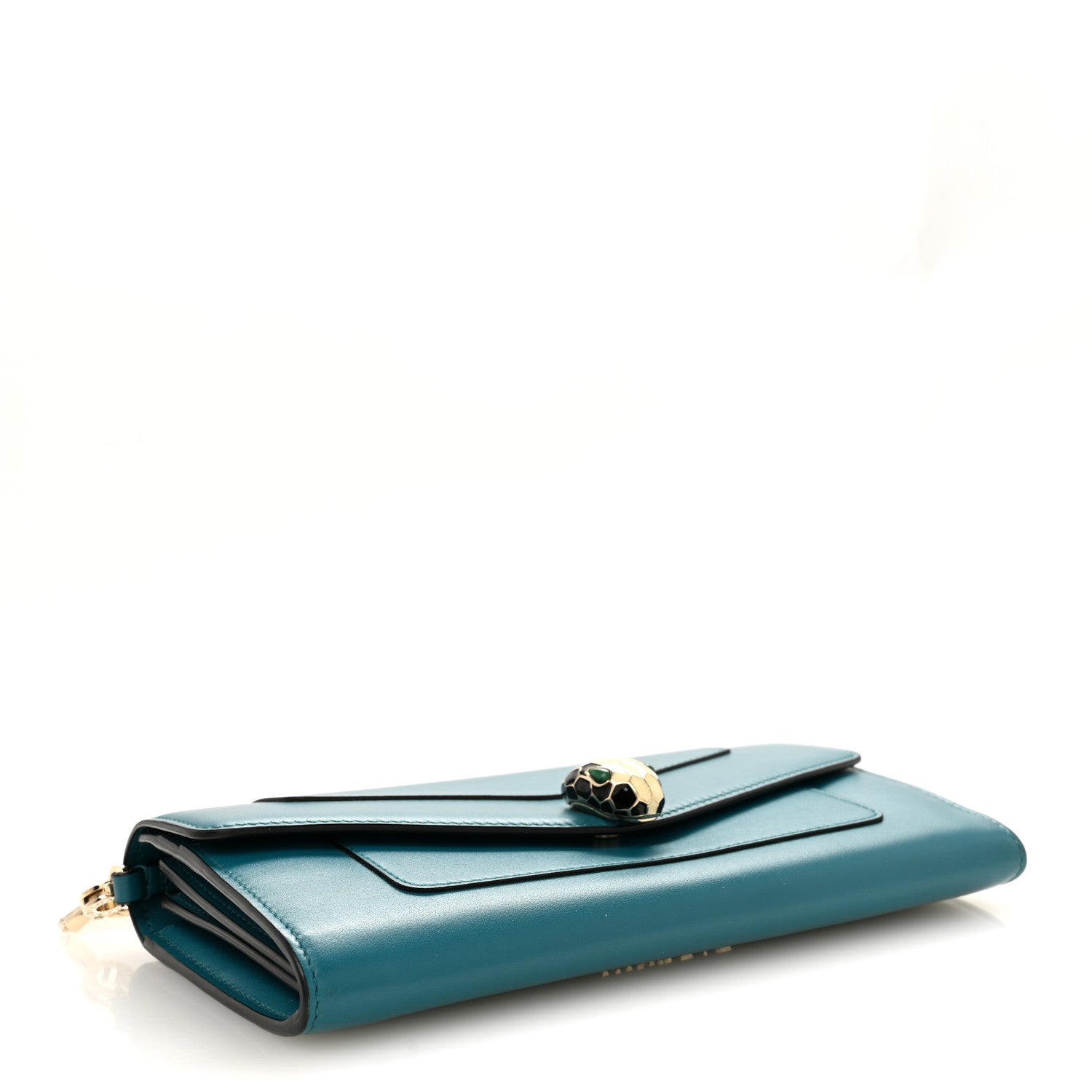 Calfskin Serpenti Forever Chain Wallet Blue - Image 4