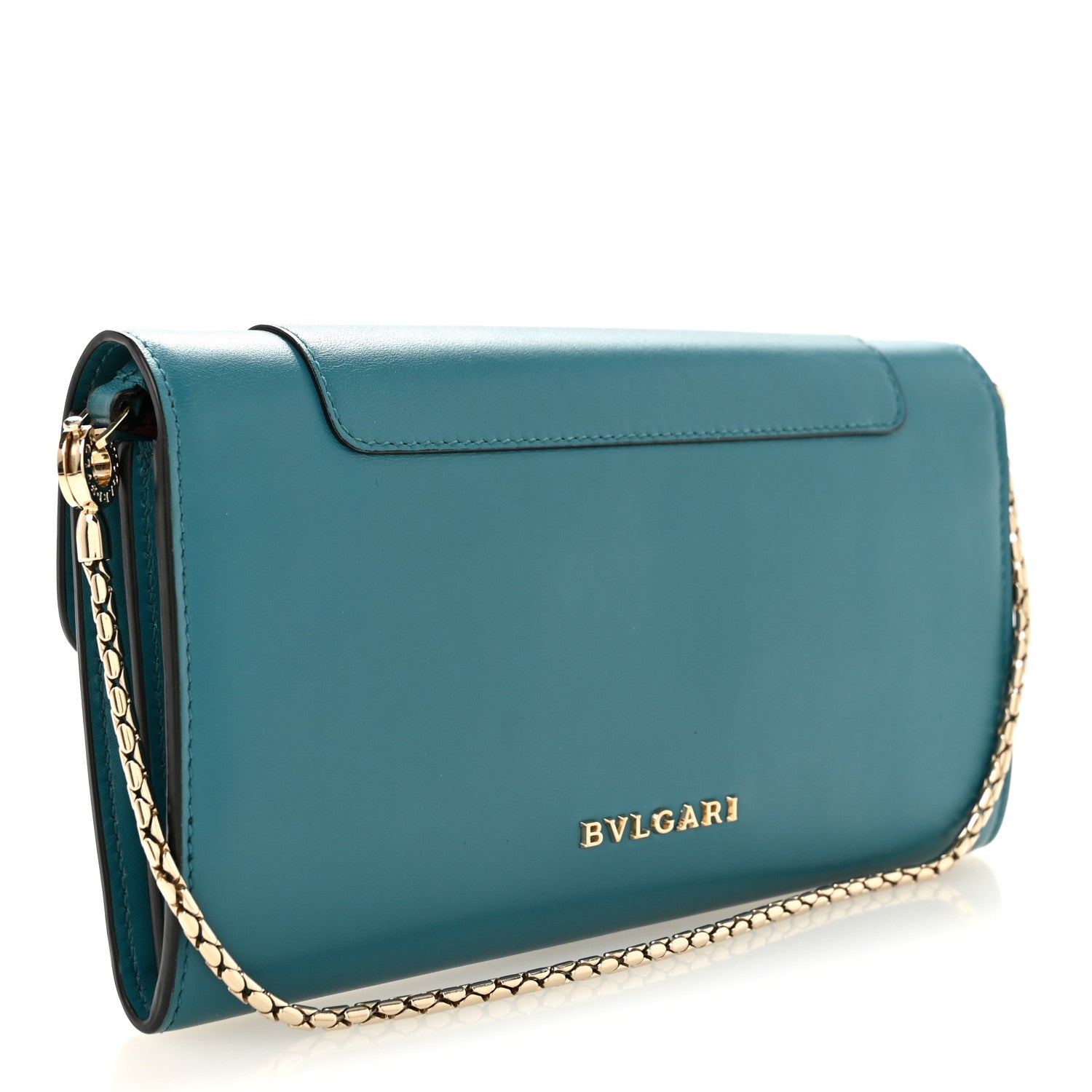 Calfskin Serpenti Forever Chain Wallet Blue - Image 3