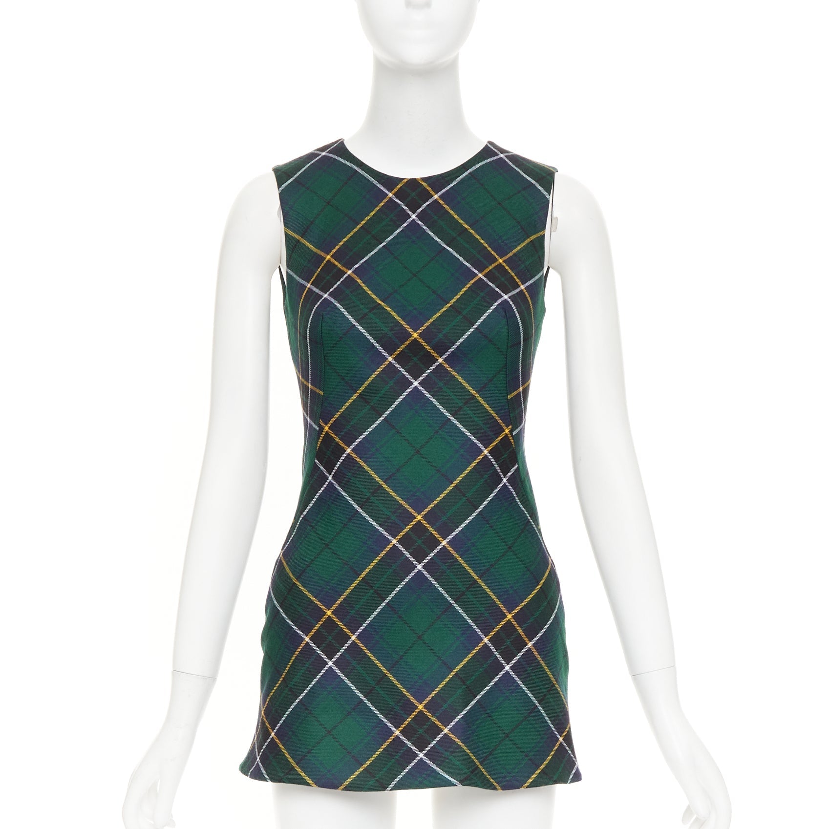 Women's Alexander McQueen tartan wool sleeveless mini dress