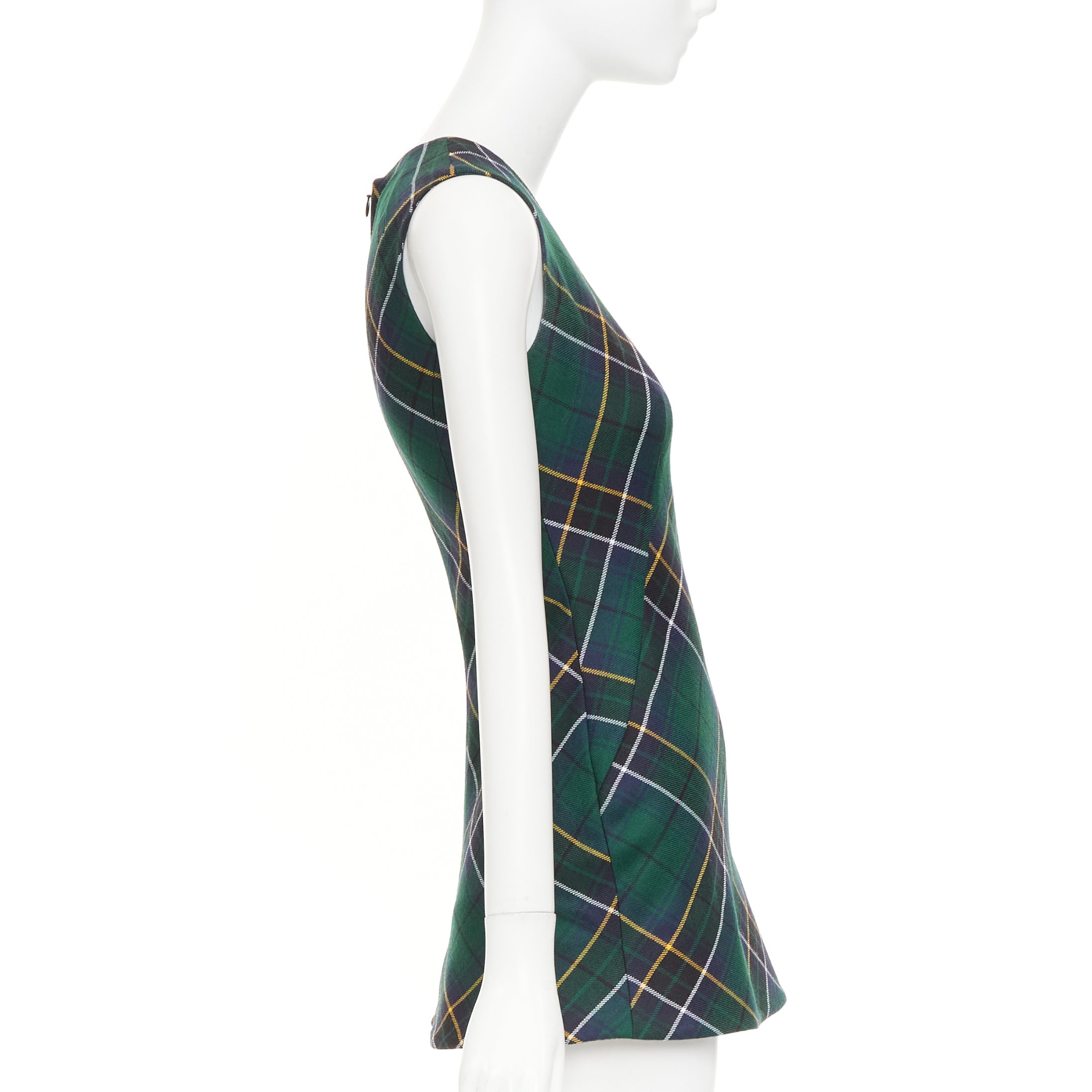 Women's Alexander McQueen tartan wool sleeveless mini dress - Image 3