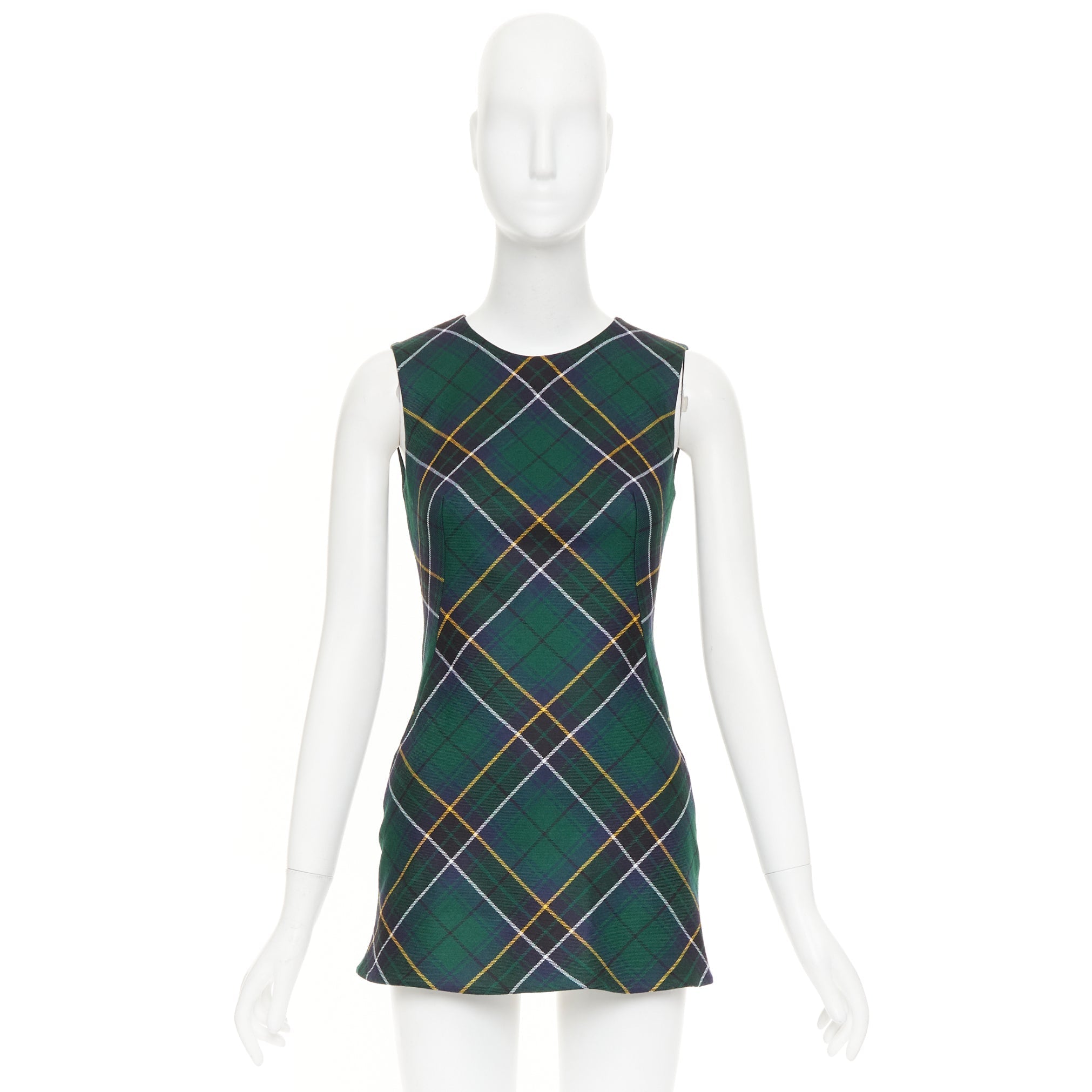 Women's Alexander McQueen tartan wool sleeveless mini dress - Image 8