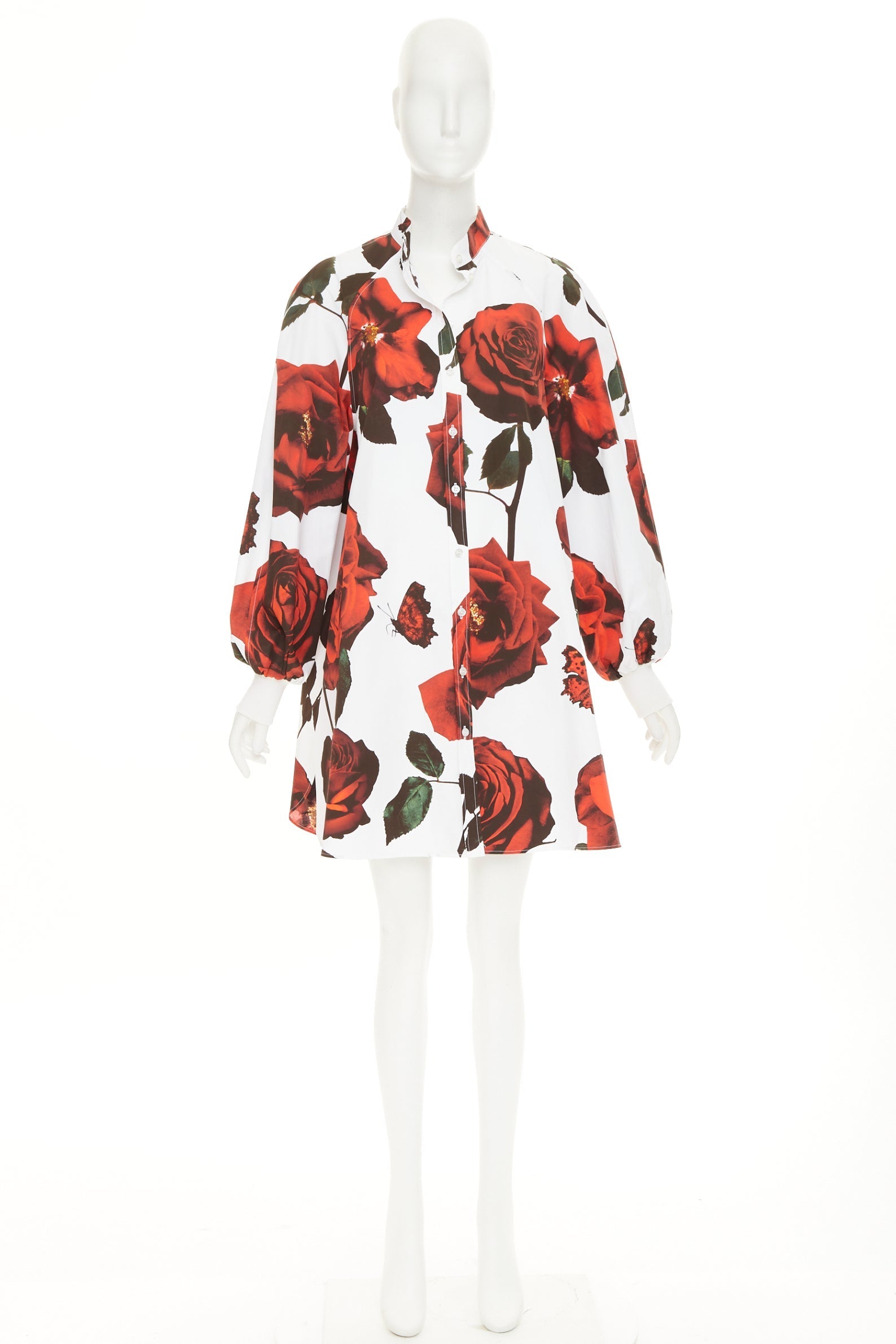 Women's Alexander McQueen cotton balloon sleeve dress - Image 9
