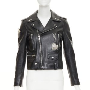 Women's Saint Laurent Pearl Heart embellished leather jacket