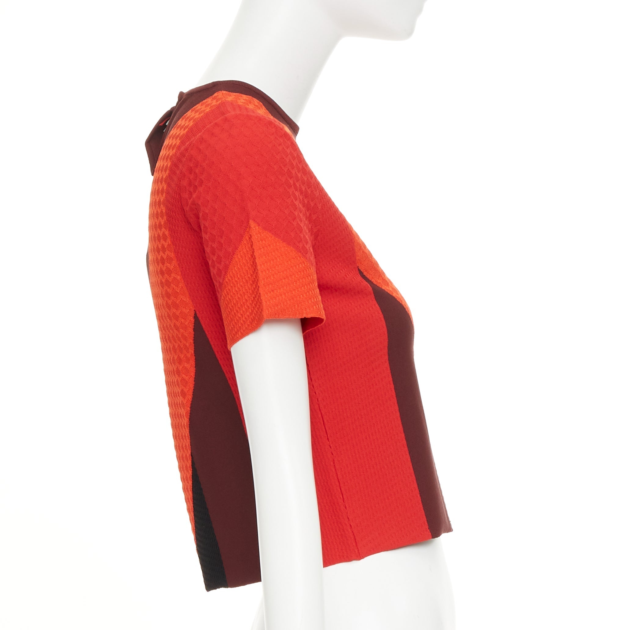 Women's Alexander McQueen colorblock short sleeve crop knit top - Image 4