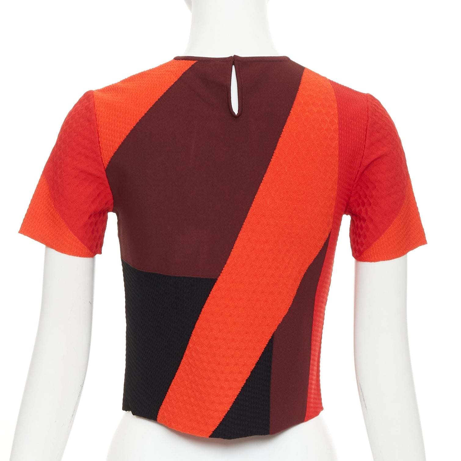 Women's Alexander McQueen colorblock short sleeve crop knit top - Image 5