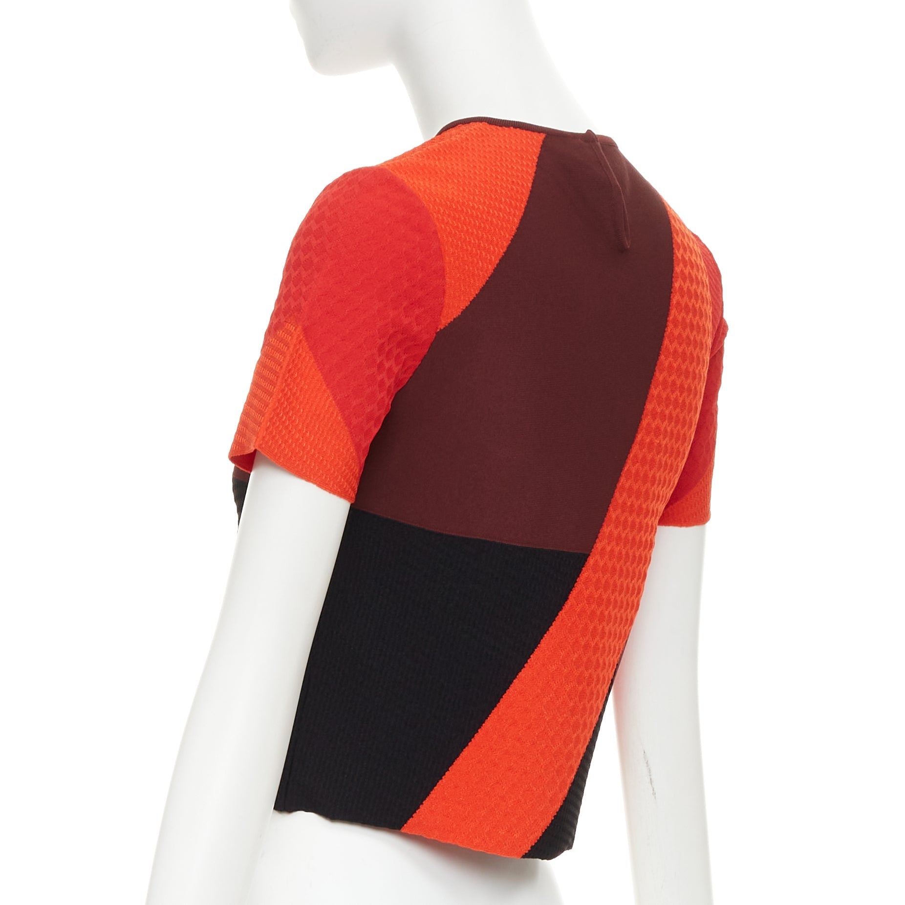 Women's Alexander McQueen colorblock short sleeve crop knit top - Image 6