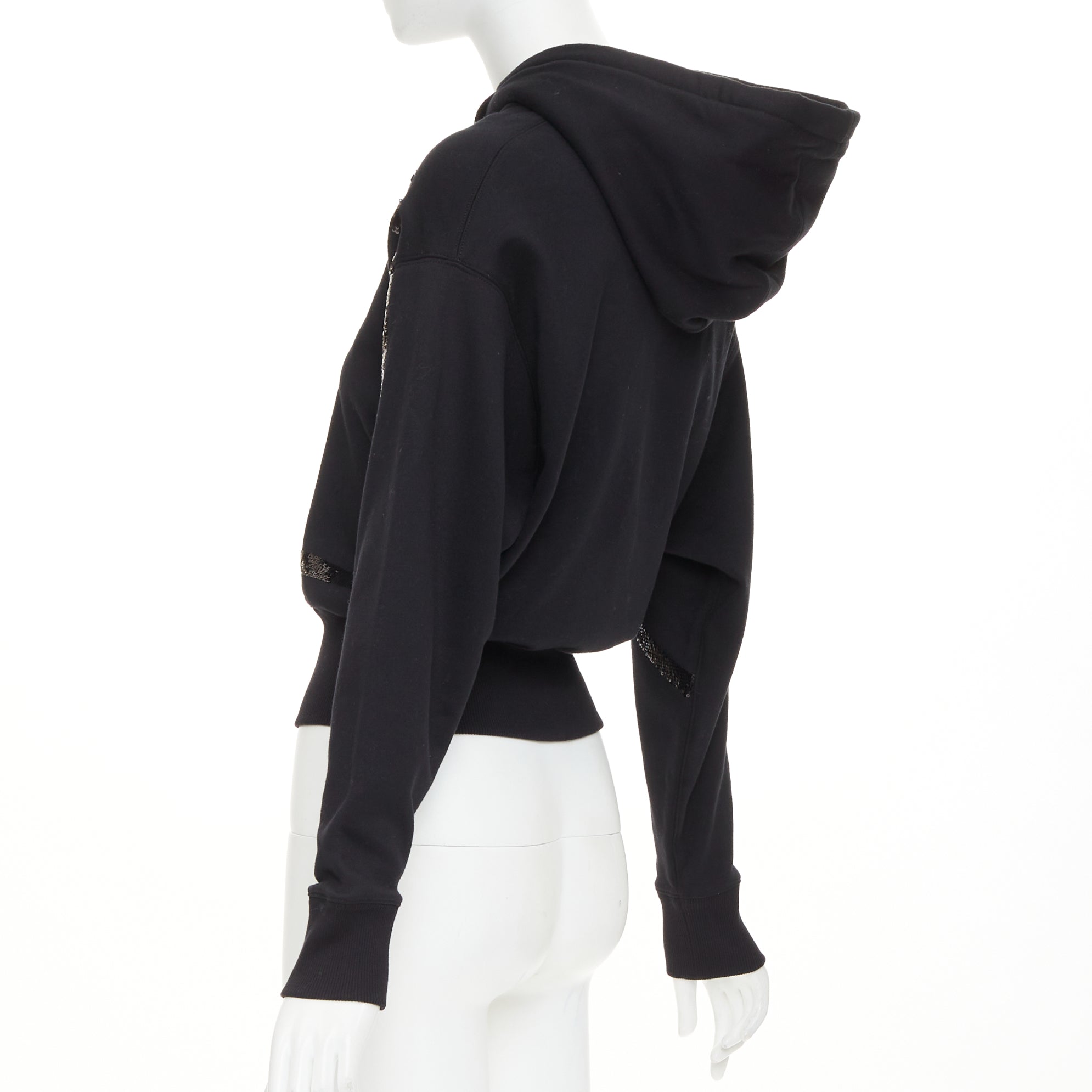 Women's Valentino cotton blend logo sequin cropped hoodie - Image 6