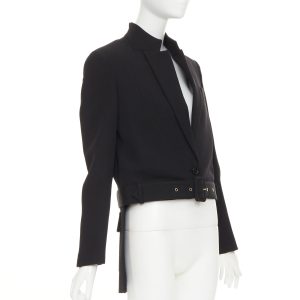 Women's Givenchy wool belted high low tailcoat jacket