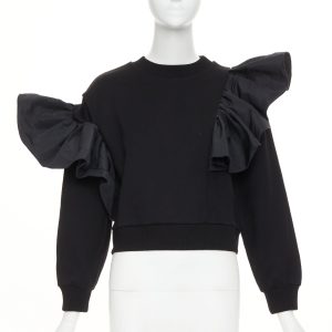 Women's Alexander McQueen ruffle cotton blend pullover sweater