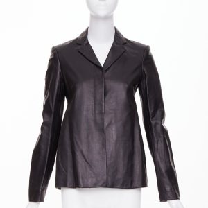 Women's The Row leather concealed snap minimalist jacket blazer
