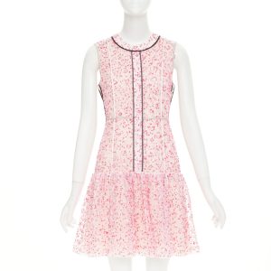 Women's Fendi sheer black trim drop waist mini dress
