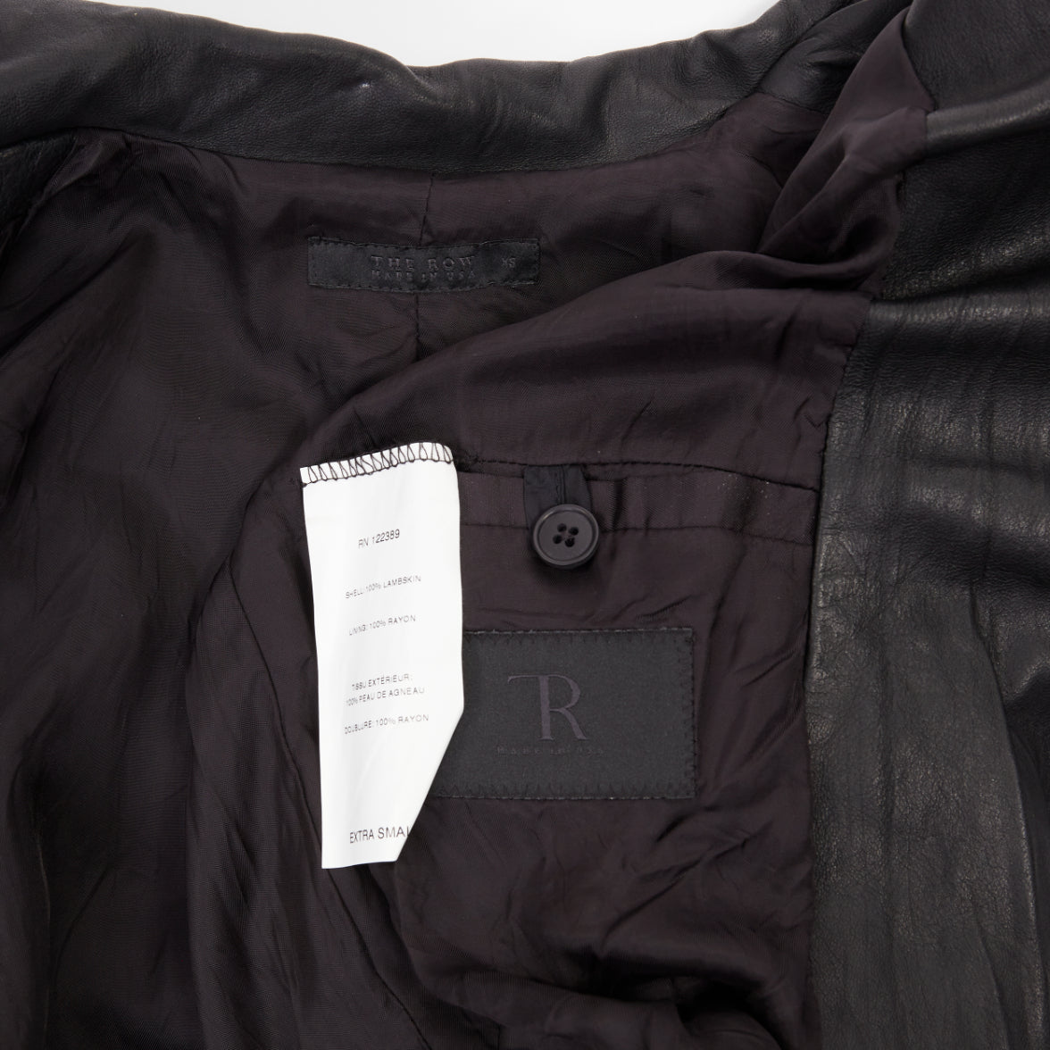 Women's The Row crinkled leather minimal biker jacket - Image 8